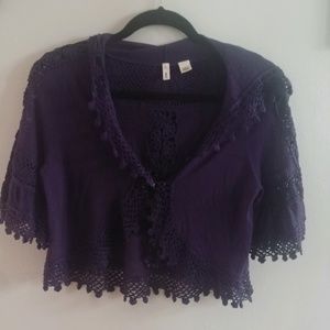 Anthropologie Cardigan Hooded Shoulder Wrap EUC